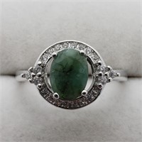 Valued $150   Silver Emerald Ring
