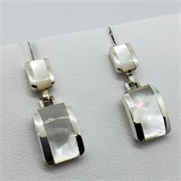 Valued $120   Silver Mother Of Pearl Earrings