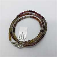 $550 Silver Fancy  Color Sapphires(40ct) Necklace
