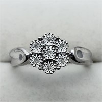 $420 S/Sil 7 Illusion Set Diamond(H,I,0.03ct) Ring