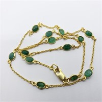 Valued $650 S/Sil Emerald(10ct) 5.55Gm Necklace