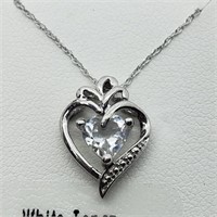 Silver White Topaz Necklace