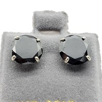 Valued $2300 14K  Black Diamond(4ct) Earrings