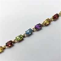 $2300 10K  Multi Gemstones(10ct) 2.9Gm Bracelet