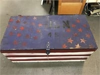 American red white and blue trunk