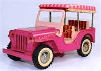 VINTAGE TONKA PINK ELVIS JEEP WITH STRIPED CANOPY