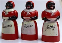 3 VINTAGE F&F AUNT JEMIMA SPICE CONTAINERS: CINNAM