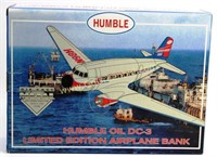 NEW, IN THE BOX DIECAST AIRPLANE BANK HUMBLE DC-3
