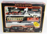 VINTAGE NEW BRIGHT GOLD RUSH EXPRESS TRAIN SET IN