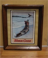 Framed  Ithaca Guns Picture 17"W x 20"H