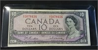 1954 Circulated ten dollar bill