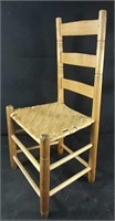Woven seat wooden chair - seat sits at 15" from