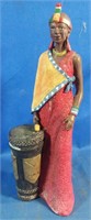 New African Drummer Woman Statue
