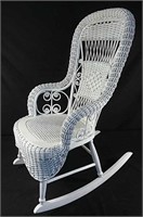 Solid wood & wicker rocking chair
