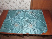 Japanese Silk Blue Green Bedspread and Shams