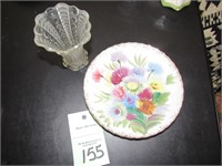 Decorative Flowers Plate & VINTAGE Vase