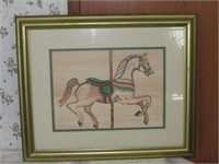 Carosel Horse Framed Art