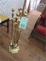 Heavy Duty Brass Fireplace Set