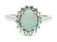 Oval 2.15 ct Fire Opal Designer Ring