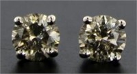 14kt White Gold Brilliant 1.00 ct Diamond Earrings