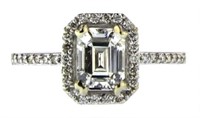 14kt Gold Emerald Cut 1.30 ct Diamond Ring