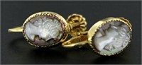 14kt Gold Quality Cameo Earrings