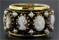 14kt Gold AMAZING Cameo Eternity Ring