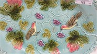 Majolica Birds and Grapes serving platter