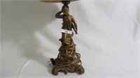 GReat figural lamp of lady w/ cornucopia