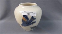 Rookwood 4" vase w/ flying blue bird