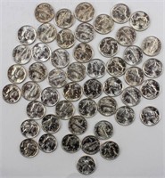 Coin (50) Brilliant Unc. Mercury Dimes