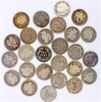 Coin (26) Barber Dimes from the 1890's