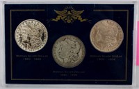 Coin 3 Morgan Silver Dollars1887-O, 1890-O, 1901-O