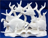 Boehm White Porcelain Angelfish & Coral Figurine