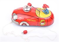 Metal Fire Chief Pull Toy