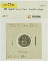 1882 Seated Liberty DIme - Excellent shape.