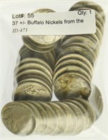 37 +/- Buffalo Nickels from the 1920's