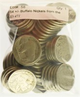 54 +/- Buffalo Nickels from the 1930's