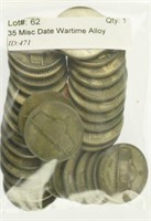 35 Misc Date Wartime Alloy Jefferson Nickels