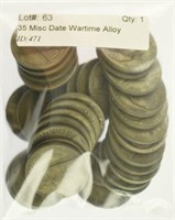 35 Misc Date Wartime Alloy Jefferson Nickels