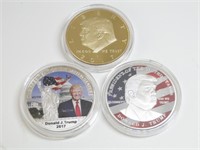 Assorted President Trump Coins in Cases (3)