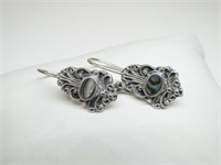925 Silver & Abalone Wire Earrings