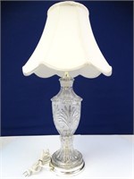 Hand Cut Crystal Lamp with Lovely Shade