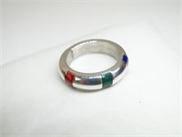 925 Silver Multi-Gemstone Ring