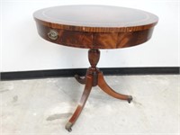 Duncan Phyfe Style Leather Topped Accent Table