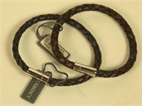 PAIR OF CURRENCY BRAIDED LEATHER BRACELETS