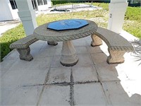 Concrete Table with 2 Benches
