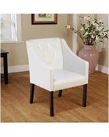 WHITE FAUX LEATHER ACCENT CHAIR(NOT ASSEMBLED)