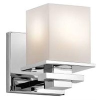 SET OF 2 1 LIGHT WALL SCONCE IN CHROME