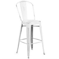 DISTRESSED WHITE BAR STOOL(USED; NOT ASSEMBLED)